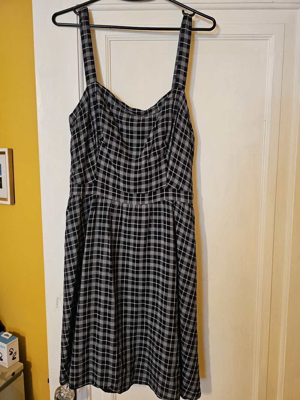 Paper Crown Navy and White Plaid Midi Sundress